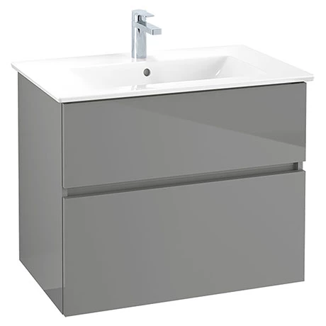 PACK.80.FP01_P.jpg Villeroy and Boch V-Line Glossy Grey 800mm Wall Hung 2-Drawer Vanity Unit -Victorian Plumbing Shop PACK.80.FP01 P