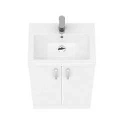 Pallas 500 Modern Gloss White Floor Standing Vanity Unit 5 Pallas 500 Modern Gloss White Floor Standing Vanity Unit -Victorian Plumbing Shop PAL006E d6 460