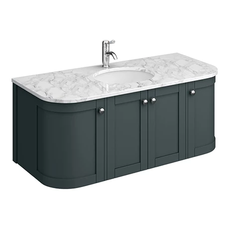 PBC12GCRVWH_prod.jpg Period Bathroom Co. 1220mm Curved Wall Hung Vanity with White Marble Basin Top - Dark Grey -Victorian Plumbing Shop PBC12GCRVWH prod
