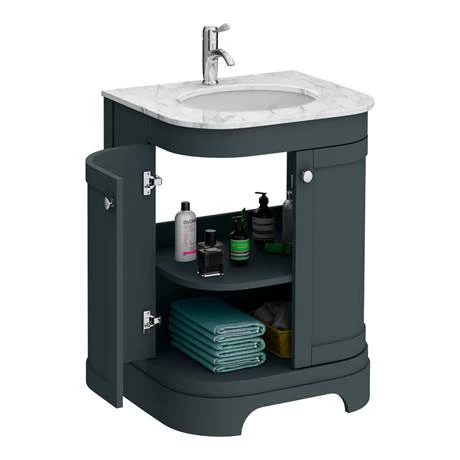 PBC6DGCRVM_d3_460.jpg Period Bathroom Co. 620mm Curved Vanity Unit with Marble Basin Top - Dark Grey -Victorian Plumbing Shop PBC6DGCRVM d3 460