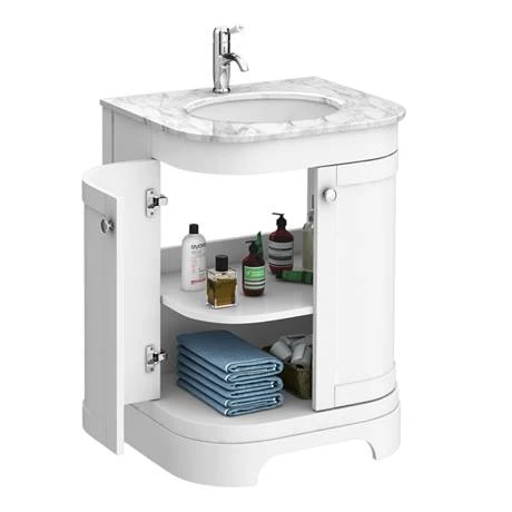 PBC6WTCRVM_d2_460.jpg Period Bathroom Co. 620mm Curved Vanity Unit with White Marble Basin Top - White -Victorian Plumbing Shop PBC6WTCRVM d2 460