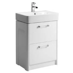Tavistock Q60 575mm Freestanding Unit & Basin - Gloss White
