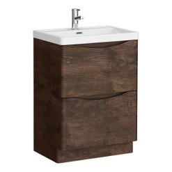 Monza Chestnut 600mm Wide Floor Standing Vanity Unit