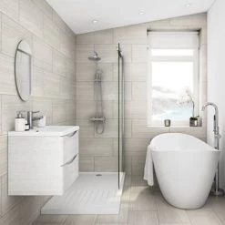 Monza White Ash 600mm Wide Wall Mounted Vanity Unit -Victorian Plumbing Shop RWA600WM d4 460