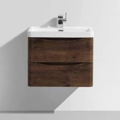 Monza Chestnut 600mm Wide Wall Mounted Vanity Unit -Victorian Plumbing Shop Ronda Chestnut 600mm Wall Mounted Vanity Unit d2 460