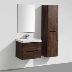 Monza Chestnut 600mm Wide Wall Mounted Vanity Unit -Victorian Plumbing Shop Ronda Chestnut 600mm Wide Wall Mounted Vanity Unit d3 460