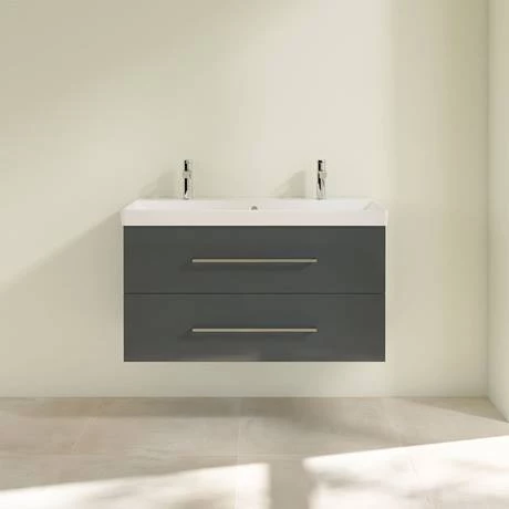SAVE01B101_D2_460.jpg Villeroy and Boch Avento Crystal Grey 1000mm Wall Hung 2-Drawer Double Vanity Unit -Victorian Plumbing Shop SAVE01B101 D2 460