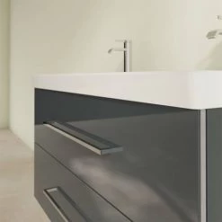 Villeroy and Boch Avento Crystal Grey 1000mm Wall Hung 2-Drawer Double Vanity Unit 3 Villeroy and Boch Avento Crystal Grey 1000mm Wall Hung 2-Drawer Double Vanity Unit -Victorian Plumbing Shop SAVE01B101 D4 460