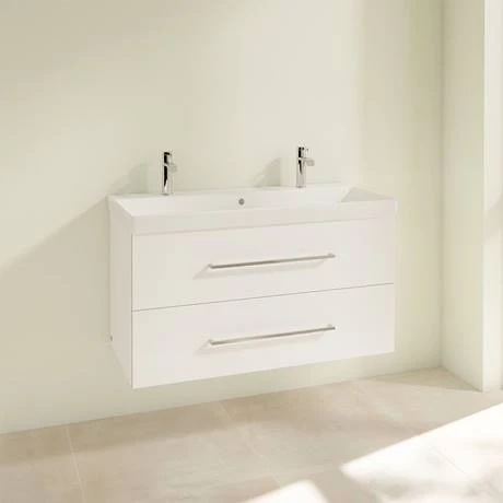 SAVE01B401_D1_460.jpg Villeroy and Boch Avento Crystal White 1000mm Wall Hung 2-Drawer Double Vanity Unit -Victorian Plumbing Shop SAVE01B401 D1 460