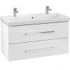 Villeroy and Boch Avento Crystal White 1000mm Wall Hung 2-Drawer Double Vanity Unit