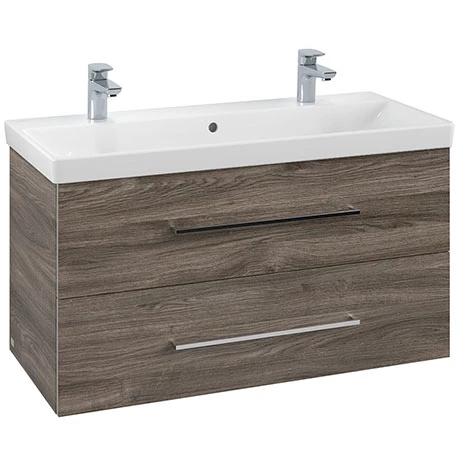 SAVE01RK01_P.jpg Villeroy and Boch Avento Stone Oak 1000mm Wall Hung 2-Drawer Double Vanity Unit -Victorian Plumbing Shop SAVE01RK01 P