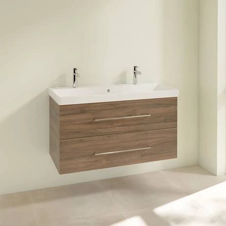 SAVE01VH01_D1_460.jpg Villeroy and Boch Avento Arizona Oak 1000mm Wall Hung 2-Drawer Double Vanity Unit -Victorian Plumbing Shop SAVE01VH01 D1 460