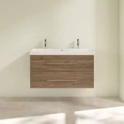 Villeroy and Boch Avento Arizona Oak 1000mm Wall Hung 2-Drawer Double Vanity Unit 2 Villeroy and Boch Avento Arizona Oak 1000mm Wall Hung 2-Drawer Double Vanity Unit -Victorian Plumbing Shop SAVE01VH01 D2 460