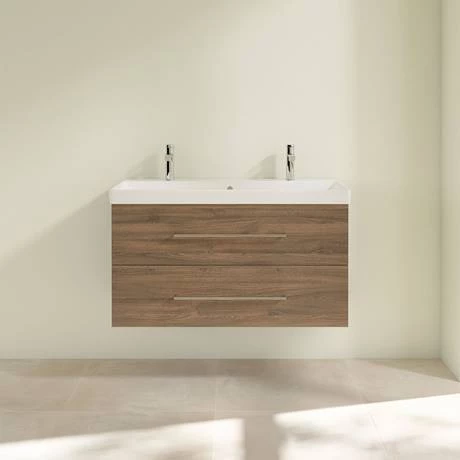 SAVE01VH01_D2_460.jpg Villeroy and Boch Avento Arizona Oak 1000mm Wall Hung 2-Drawer Double Vanity Unit -Victorian Plumbing Shop SAVE01VH01 D2 460