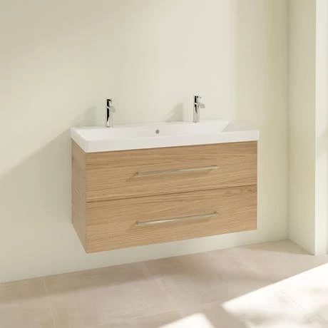 SAVE01VJ01_D1_460.jpg Villeroy and Boch Avento Nordic Oak 1000mm Wall Hung 2-Drawer Double Vanity Unit -Victorian Plumbing Shop SAVE01VJ01 D1 460
