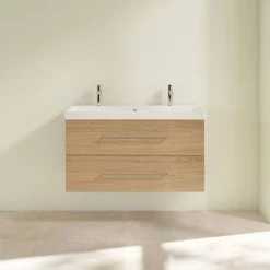Villeroy and Boch Avento Nordic Oak 1000mm Wall Hung 2-Drawer Double Vanity Unit 2 Villeroy and Boch Avento Nordic Oak 1000mm Wall Hung 2-Drawer Double Vanity Unit -Victorian Plumbing Shop SAVE01VJ01 D2 460