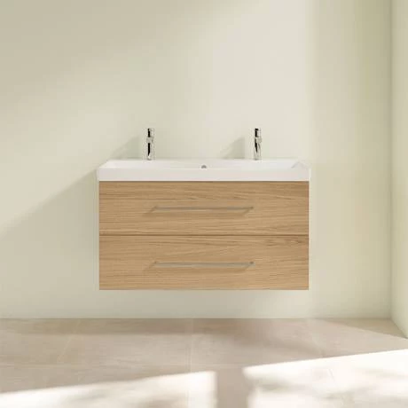 SAVE01VJ01_D2_460.jpg Villeroy and Boch Avento Nordic Oak 1000mm Wall Hung 2-Drawer Double Vanity Unit -Victorian Plumbing Shop SAVE01VJ01 D2 460