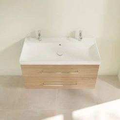 Villeroy and Boch Avento Nordic Oak 1000mm Wall Hung 2-Drawer Double Vanity Unit 3 Villeroy and Boch Avento Nordic Oak 1000mm Wall Hung 2-Drawer Double Vanity Unit -Victorian Plumbing Shop SAVE01VJ01 D3 460