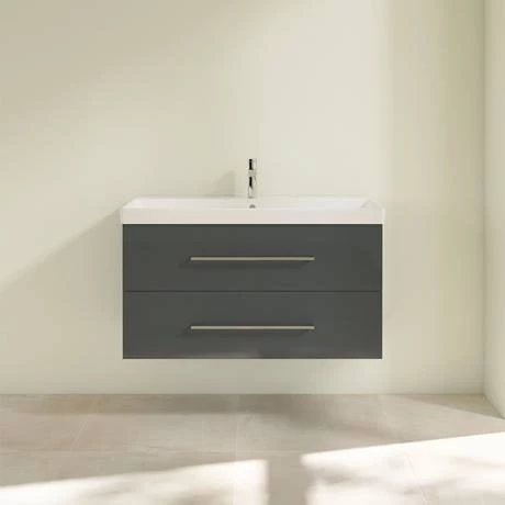 SAVE03B101_D2_460.jpg Villeroy and Boch Avento Crystal Grey 1000mm Wall Hung 2-Drawer Vanity Unit -Victorian Plumbing Shop SAVE03B101 D2 460