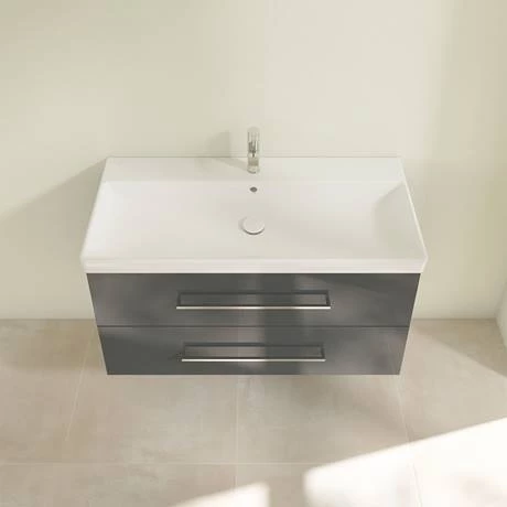 SAVE03B101_D3_460.jpg Villeroy and Boch Avento Crystal Grey 1000mm Wall Hung 2-Drawer Vanity Unit -Victorian Plumbing Shop SAVE03B101 D3 460