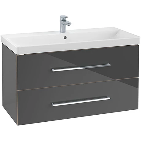 SAVE03B101_P.jpg Villeroy and Boch Avento Crystal Grey 1000mm Wall Hung 2-Drawer Vanity Unit -Victorian Plumbing Shop SAVE03B101 P