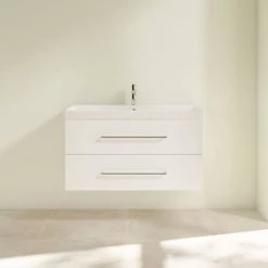 Villeroy and Boch Avento Wall Hung Vanity Unit 1000mm - Crystal White - SAVE03B401 -Victorian Plumbing Shop SAVE03B401 D2 460