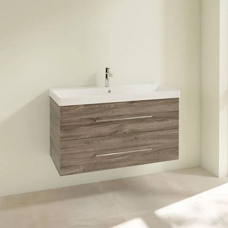 SAVE03RK01_D1_460.jpg Villeroy and Boch Avento Stone Oak 1000mm Wall Hung 2-Drawer Vanity Unit -Victorian Plumbing Shop SAVE03RK01 D1 460