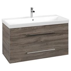 Villeroy and Boch Avento Stone Oak 1000mm Wall Hung 2-Drawer Vanity Unit