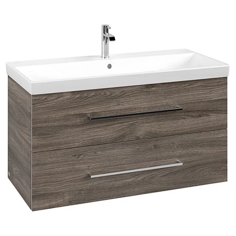 SAVE03RK01_P.jpg Villeroy and Boch Avento Stone Oak 1000mm Wall Hung 2-Drawer Vanity Unit -Victorian Plumbing Shop SAVE03RK01 P