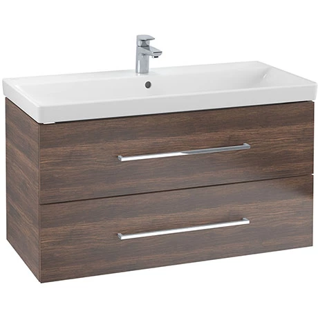 SAVE03VH01_P.jpg Villeroy and Boch Avento Arizona Oak 1000mm Wall Hung 2-Drawer Vanity Unit -Victorian Plumbing Shop SAVE03VH01 P