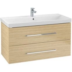 Villeroy and Boch Avento Nordic Oak 1000mm Wall Hung 2-Drawer Vanity Unit