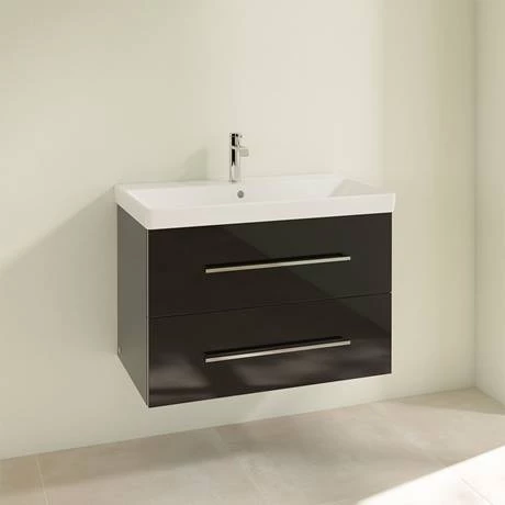 SAVE05B301_D1_460.jpg Villeroy and Boch Avento Crystal Black 800mm Wall Hung 2-Drawer Vanity Unit -Victorian Plumbing Shop SAVE05B301 D1 460