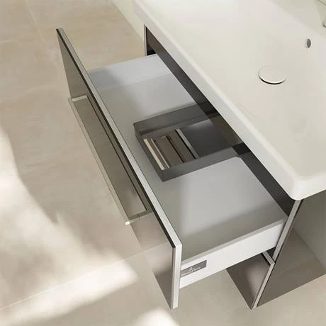 SAVE05B301_D6_460.jpg Villeroy and Boch Avento Crystal Black 800mm Wall Hung 2-Drawer Vanity Unit -Victorian Plumbing Shop SAVE05B301 D6 460