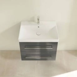 Villeroy and Boch Avento Crystal Grey 650mm Wall Hung 2-Drawer Vanity Unit 3 Villeroy and Boch Avento Crystal Grey 650mm Wall Hung 2-Drawer Vanity Unit -Victorian Plumbing Shop SAVE07B101 D4 460