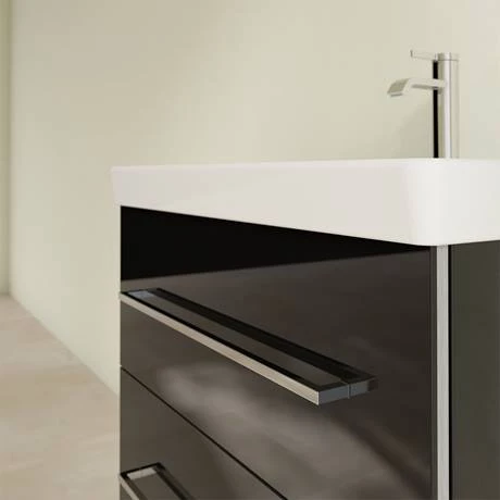 SAVE07B301_D4_460.jpg Villeroy and Boch Avento Crystal Black 650mm Wall Hung 2-Drawer Vanity Unit -Victorian Plumbing Shop SAVE07B301 D4 460