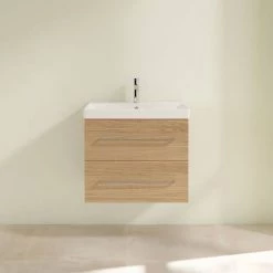 Villeroy and Boch Avento Nordic Oak 650mm Wall Hung 2-Drawer Vanity Unit -Victorian Plumbing Shop SAVE07VJ01 D2 460
