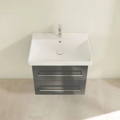 Villeroy and Boch Avento Crystal Grey 600mm Wall Hung 2-Drawer Vanity Unit -Victorian Plumbing Shop SAVE09B101 D3 460