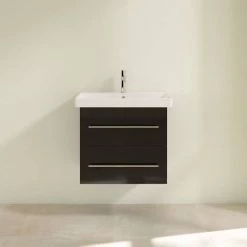 Villeroy and Boch Avento Crystal Black 600mm Wall Hung 2-Drawer Vanity Unit 2 Villeroy and Boch Avento Crystal Black 600mm Wall Hung 2-Drawer Vanity Unit -Victorian Plumbing Shop SAVE09B301 D2 460
