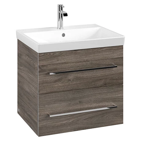 SAVE09RK01_P.jpg Villeroy and Boch Avento Stone Oak 600mm Wall Hung 2-Drawer Vanity Unit -Victorian Plumbing Shop SAVE09RK01 P
