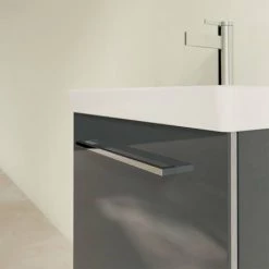 Villeroy and Boch Avento Crystal Grey 550mm Wall Hung 1-Door Vanity Unit -Victorian Plumbing Shop SAVE11B101 D4 460