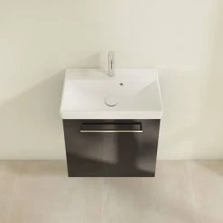 Villeroy and Boch Avento Crystal Black 550mm Wall Hung 1-Door Vanity Unit 3 Villeroy and Boch Avento Crystal Black 550mm Wall Hung 1-Door Vanity Unit -Victorian Plumbing Shop SAVE11B301 D3 460