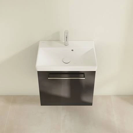 SAVE11B301_D3_460.jpg Villeroy and Boch Avento Crystal Black 550mm Wall Hung 1-Door Vanity Unit -Victorian Plumbing Shop SAVE11B301 D3 460