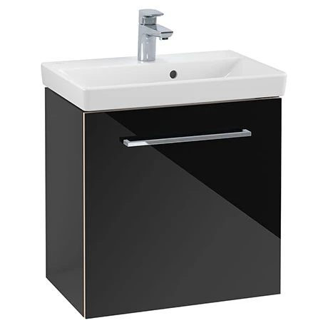 SAVE11B301_P.jpg Villeroy and Boch Avento Crystal Black 550mm Wall Hung 1-Door Vanity Unit -Victorian Plumbing Shop SAVE11B301 P