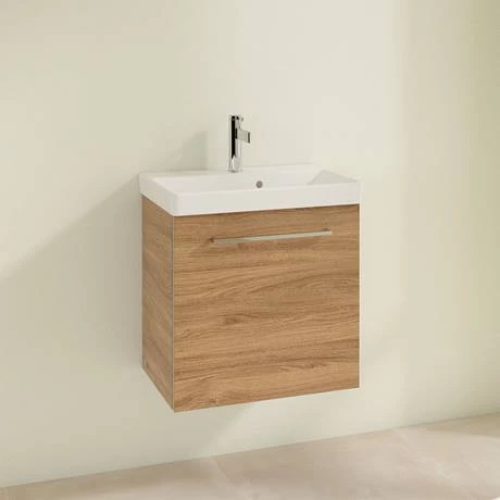 SAVE11RH01_D1_460.jpg Villeroy and Boch Avento Oak Kansas 550mm Wall Hung 1-Door Vanity Unit -Victorian Plumbing Shop SAVE11RH01 D1 460