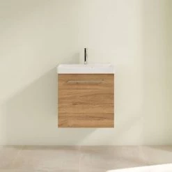 Villeroy and Boch Avento Oak Kansas 550mm Wall Hung 1-Door Vanity Unit 2 Villeroy and Boch Avento Oak Kansas 550mm Wall Hung 1-Door Vanity Unit -Victorian Plumbing Shop SAVE11RH01 D2 460