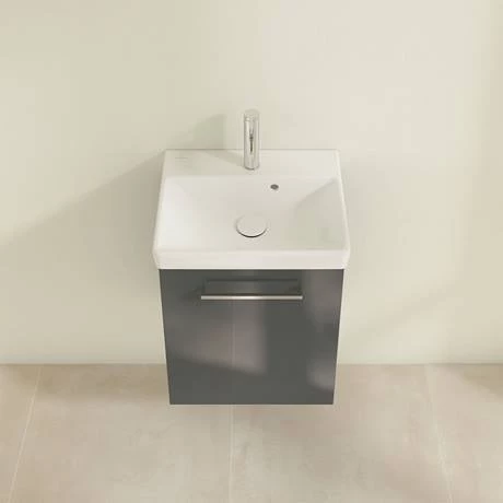 SAVE15B101_D3_460.jpg Villeroy and Boch Avento Crystal Grey 450mm Wall Hung 1-Door Vanity Unit -Victorian Plumbing Shop SAVE15B101 D3 460