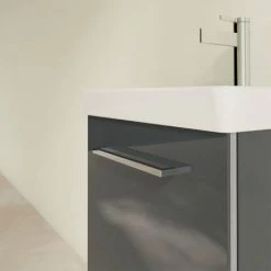 Villeroy and Boch Avento Crystal Grey 450mm Wall Hung 1-Door Vanity Unit 4 Villeroy and Boch Avento Crystal Grey 450mm Wall Hung 1-Door Vanity Unit -Victorian Plumbing Shop SAVE15B101 D4 460