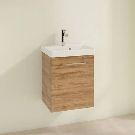SAVE15RH01_D1_460.jpg Villeroy and Boch Avento Oak Kansas 450mm Wall Hung 1-Door Vanity Unit -Victorian Plumbing Shop SAVE15RH01 D1 460