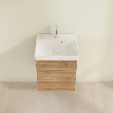 SAVE15RH01_D3_460.jpg Villeroy and Boch Avento Oak Kansas 450mm Wall Hung 1-Door Vanity Unit -Victorian Plumbing Shop SAVE15RH01 D3 460