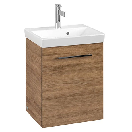 SAVE15RH01_P.jpg Villeroy and Boch Avento Oak Kansas 450mm Wall Hung 1-Door Vanity Unit -Victorian Plumbing Shop SAVE15RH01 P
